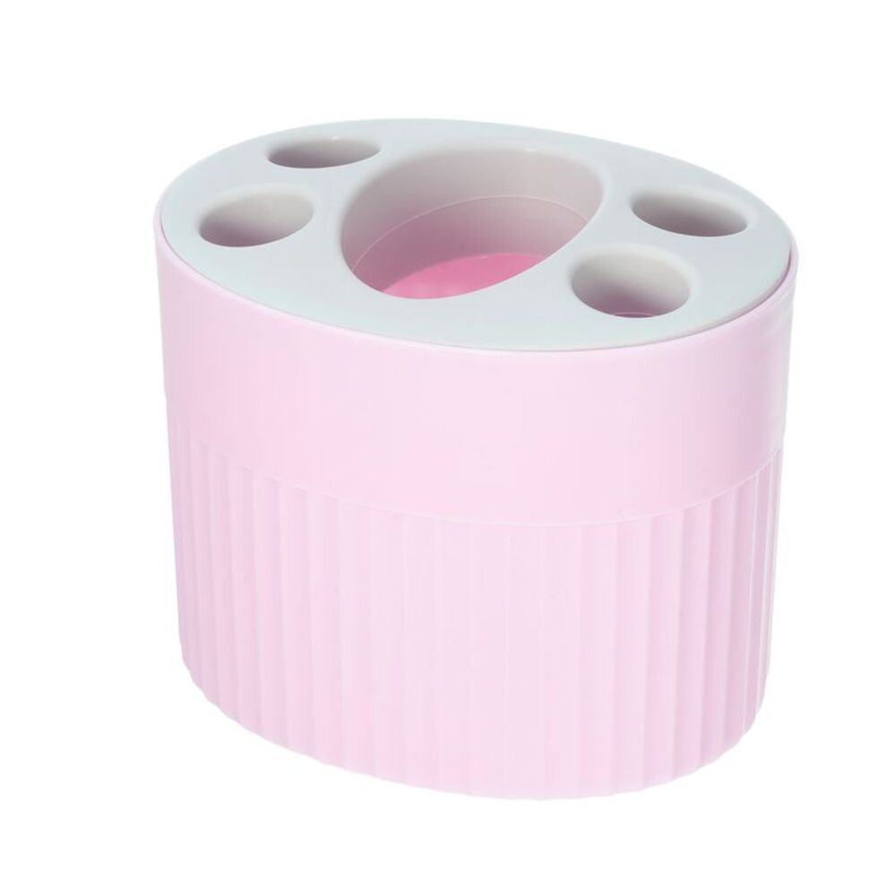 Bathroom Toothbrush Storage Holder Pink 4.69"x3.62"x3.73"